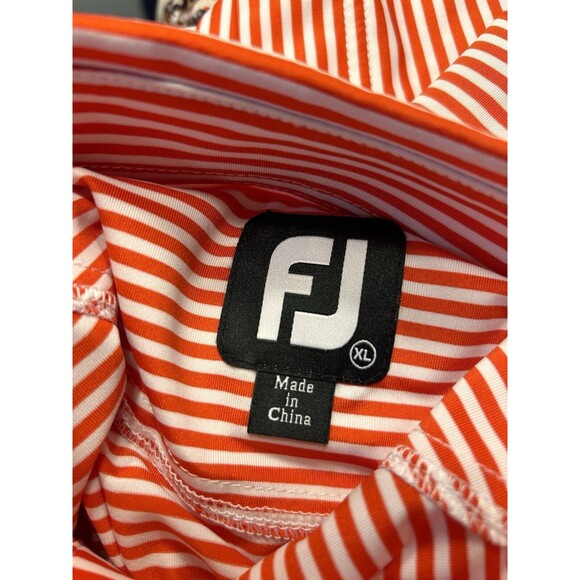 FootJoy FJ Mens Golf Red White Striped Short Sleeve Performance Polo Size XL - Picture 3 of 6